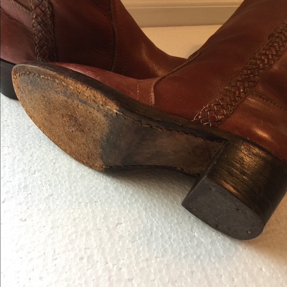 Cowboy Boots🌷Rust Leather Sz 6.5 Height 15 - Picture 8 of 8